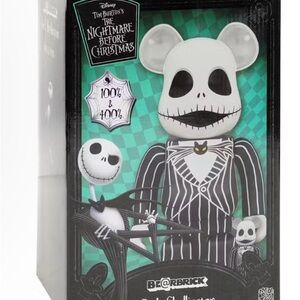 Disney Halloween Bearbrick - Black and White Stripes 400